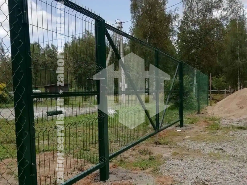 Забор из сетки рабицы с проволокой 112 метров