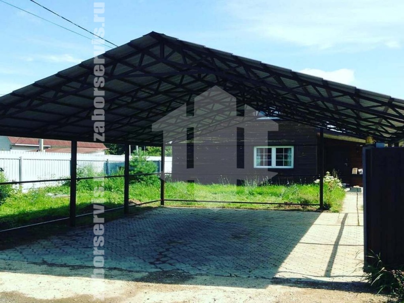 Навес из металлочерепицы пример 7