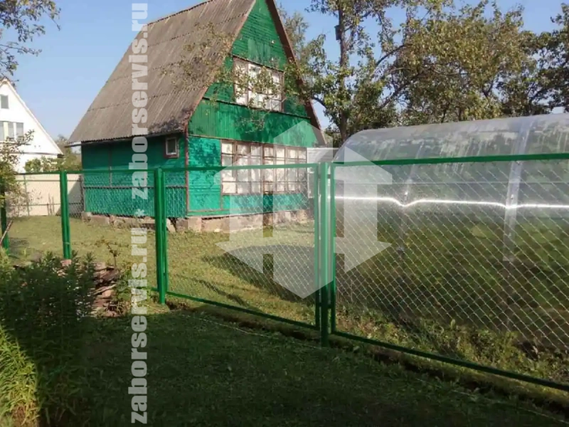Забор из сетки рабицы секциями 56 метов