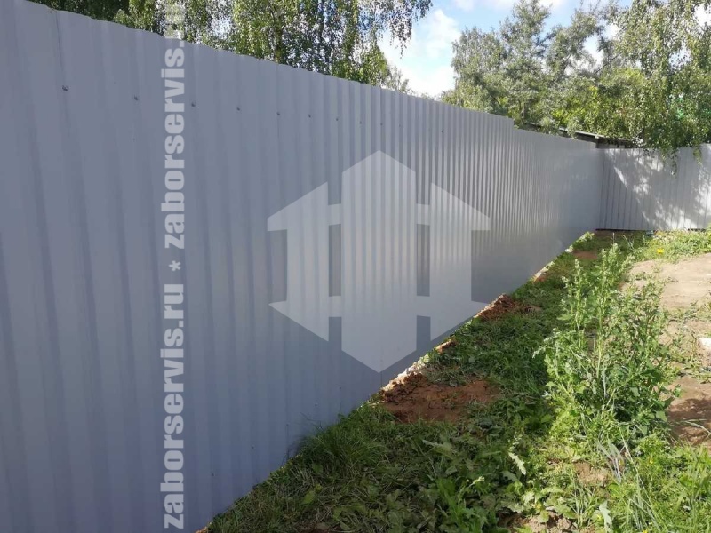 Забор из профнастила оцинкованный 72 метра