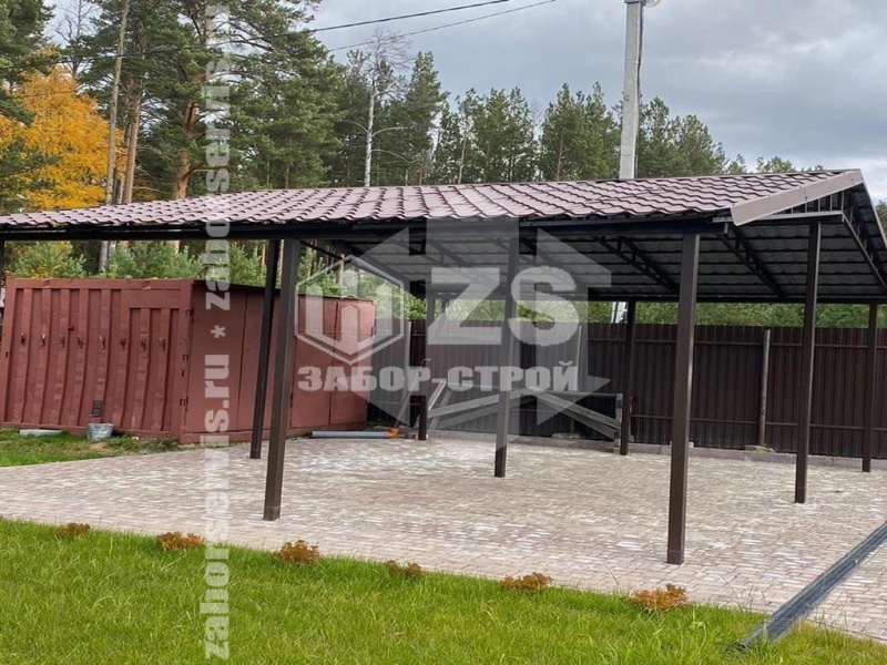 Навес двускатный работа 5