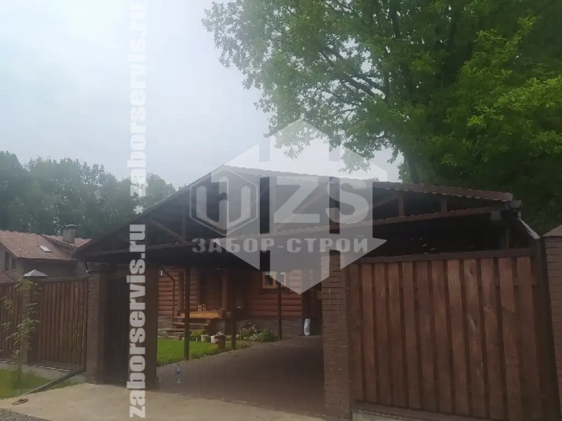 Навес двускатный работа 12