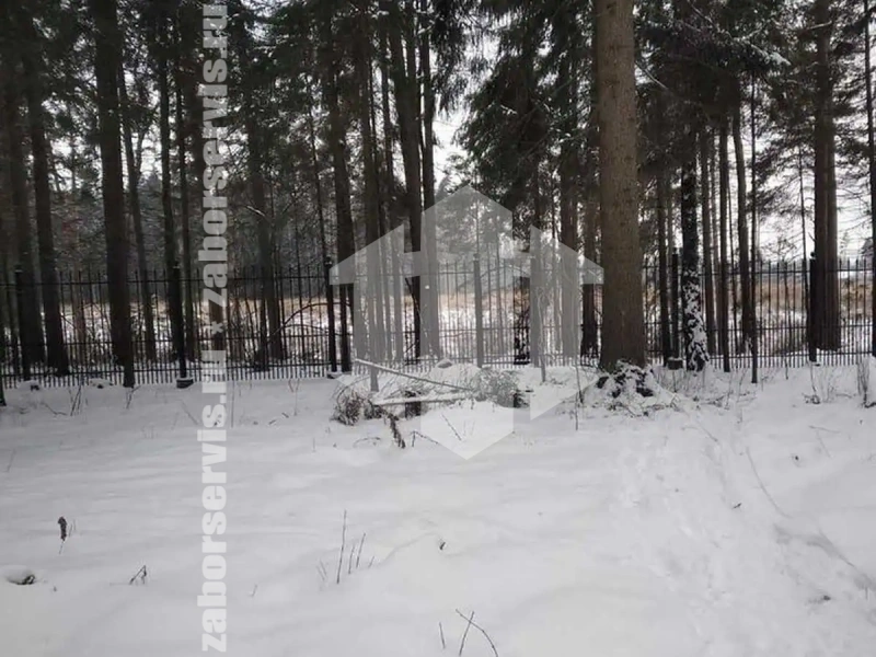 Сварной забор с распашными воротами 100 метров