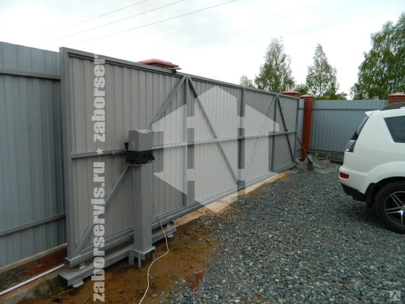 Откатные ворота с дистанционным управлением