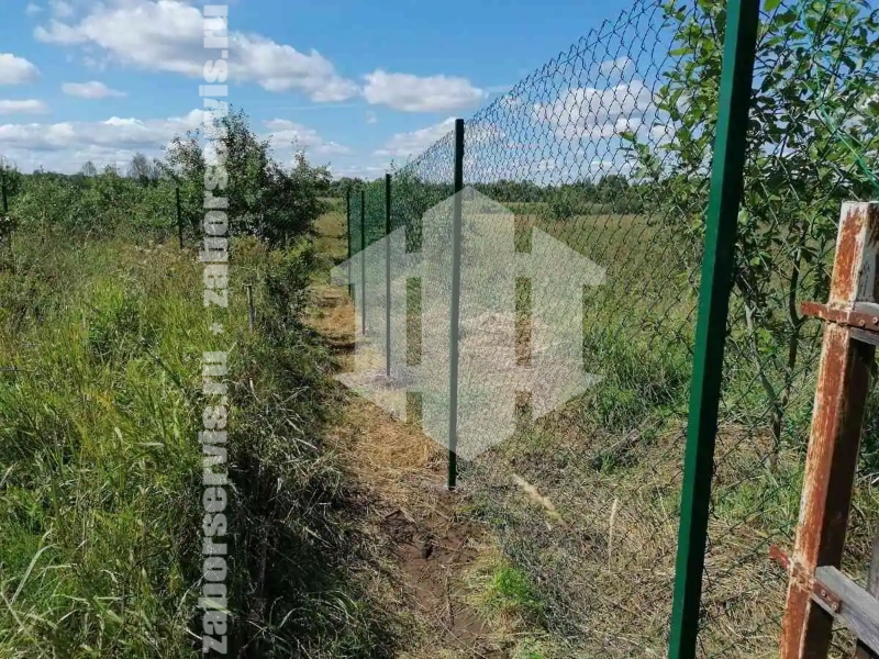 Забор из сетки рабицы с проволокой 125 метров