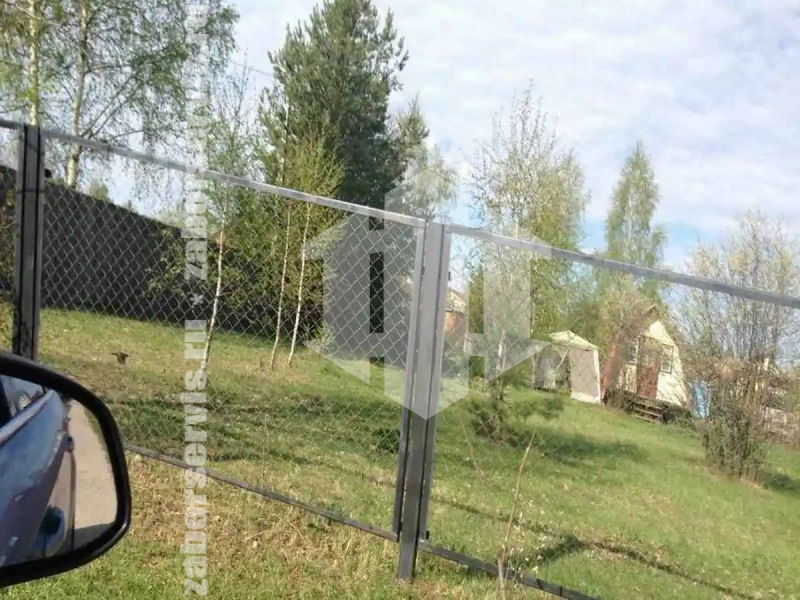 Забор из сетки рабицы секциями 54 метра