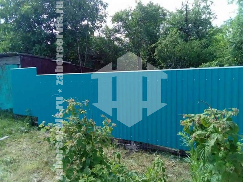Забор из профнастила 72 метра зеленый