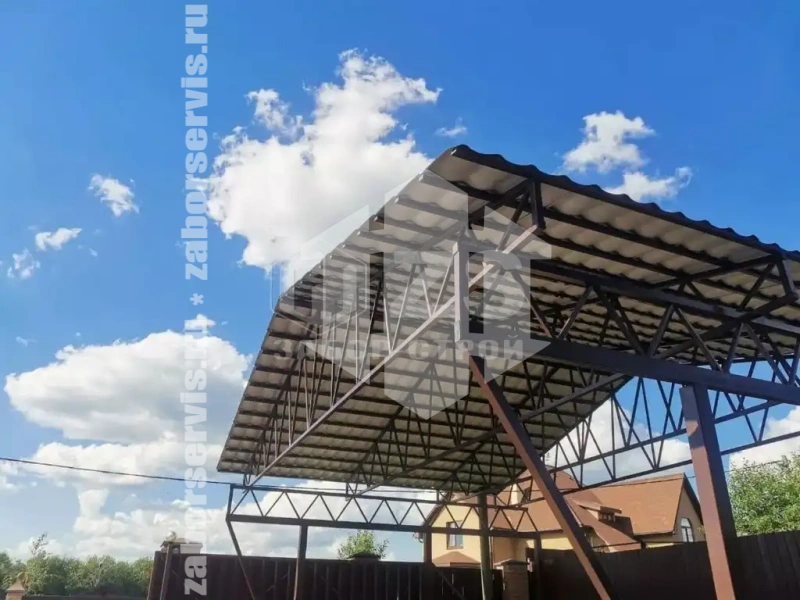 Навес двускатный работа 8